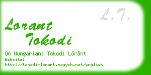 lorant tokodi business card